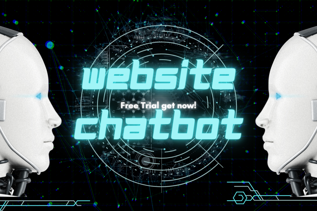 Website Chatbot image with robots and black background