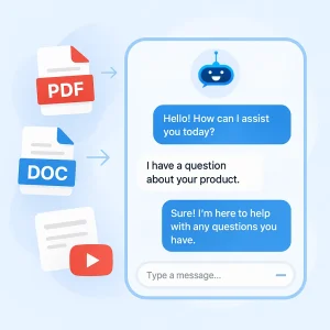 AI Chatbot taking documents from customers to get trained