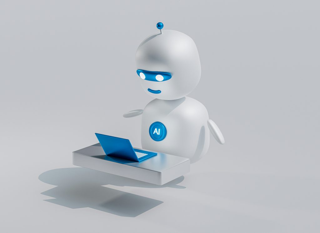 AI Chatbot in front of laptop